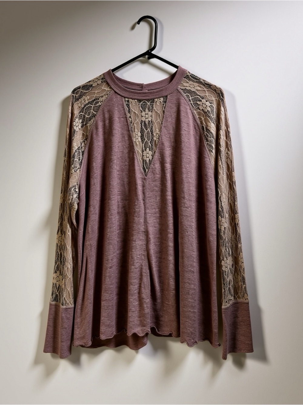 Maurice’s Brand - Lace-Trim Mauve Raglan Long-Sleeve Top - Women’s 2